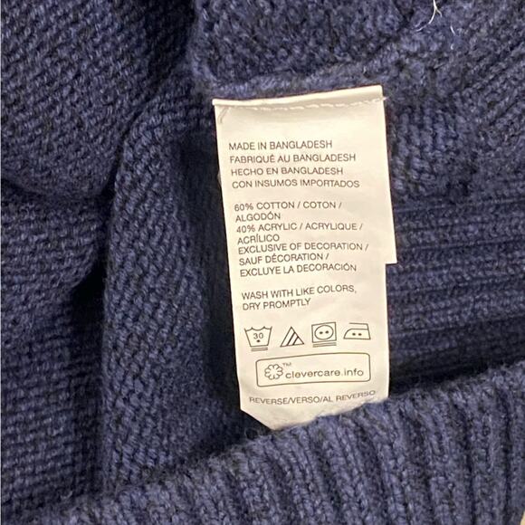 IZOD Men's Marled Blue Button Mock Wardrobe Basic Sweater Size Large - Picture 4 of 4